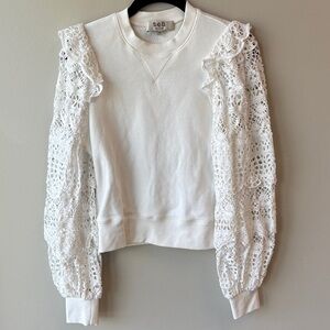 Sea New York White sweatshirt lace sleeves